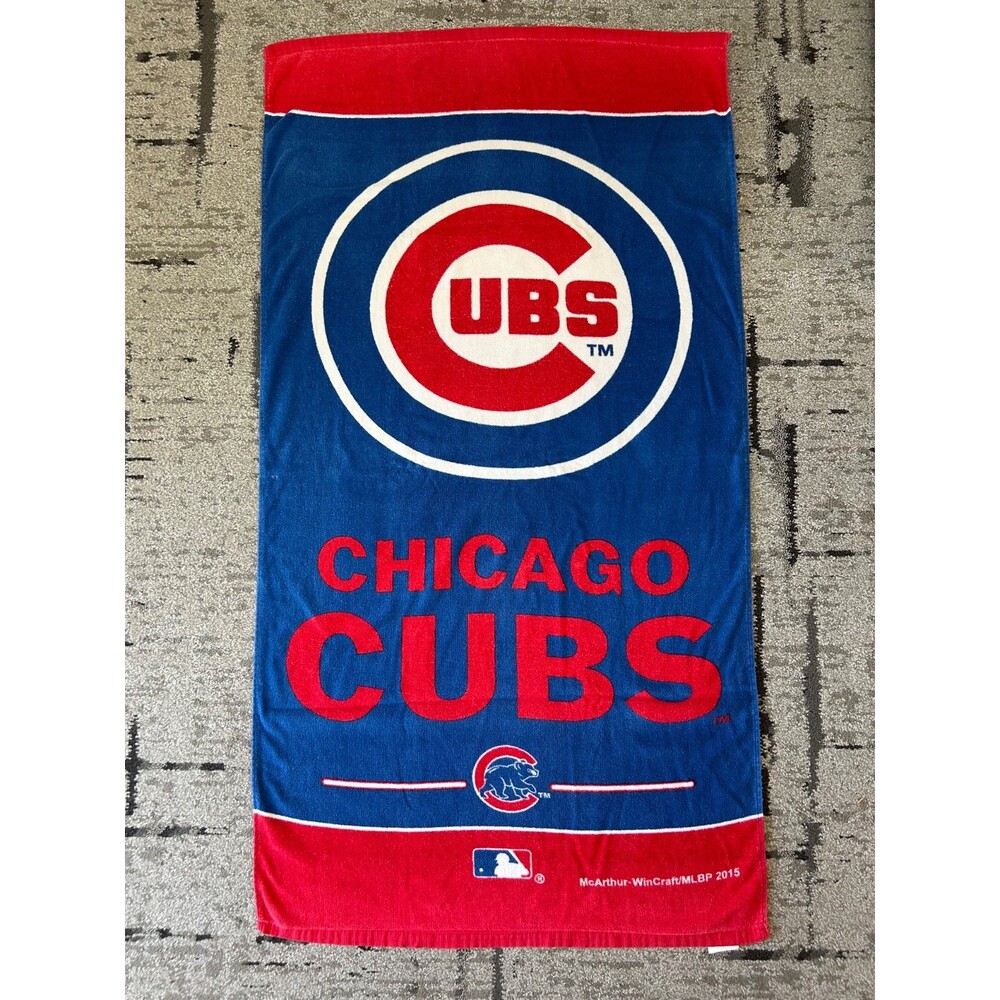 Chicago Cubs Beach Towel Cubby's Red White Blue Bath Pool MLB Baseball 30x54